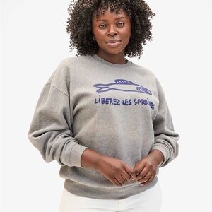 Clare V Liberez Les Sardines Oversized Sweatshirt